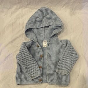 Carter's Light Blue Knit Hooded Baby Sweater
